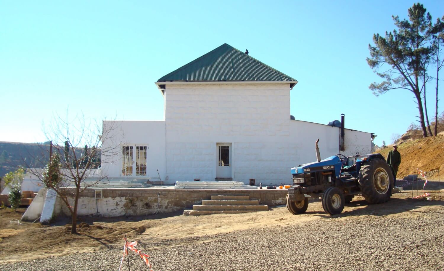 Rural build using light steel framing for a residential home in South Africa.